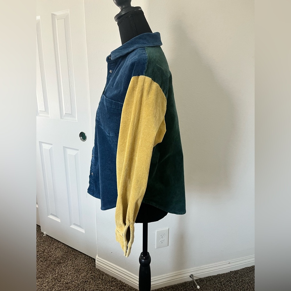 Nasty Gal Blue, yellow, and Green, red Corduroy Shirt - Picture 7 of 12
